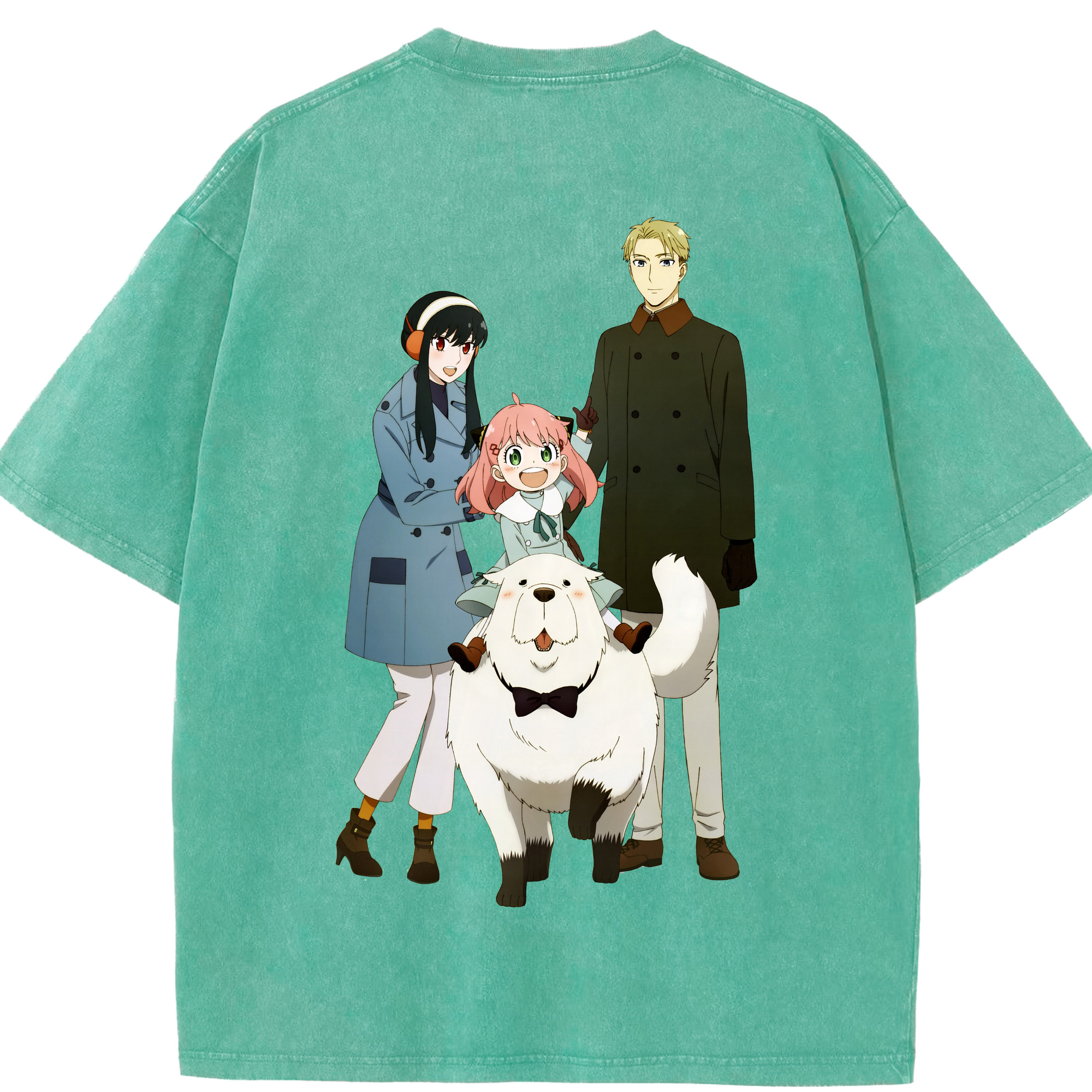 （画像用） SPY×FAMILY间谍家家酒 綿100% ヴィンテージ風 半袖Tシャツ（背面プリント）